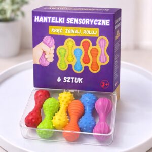 Hantelki Sensoryczne do Ugniatania, Zginania, Kręcenia i Pstrykania (6szt.)